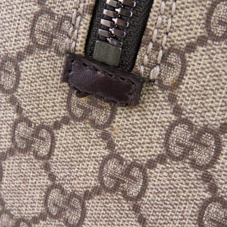 Pre Owned Gucci Brown GG Supreme Canvas Duffle Bag