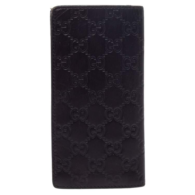 Pre Owned Gucci Brown Guccissima Leather Continental Wallet