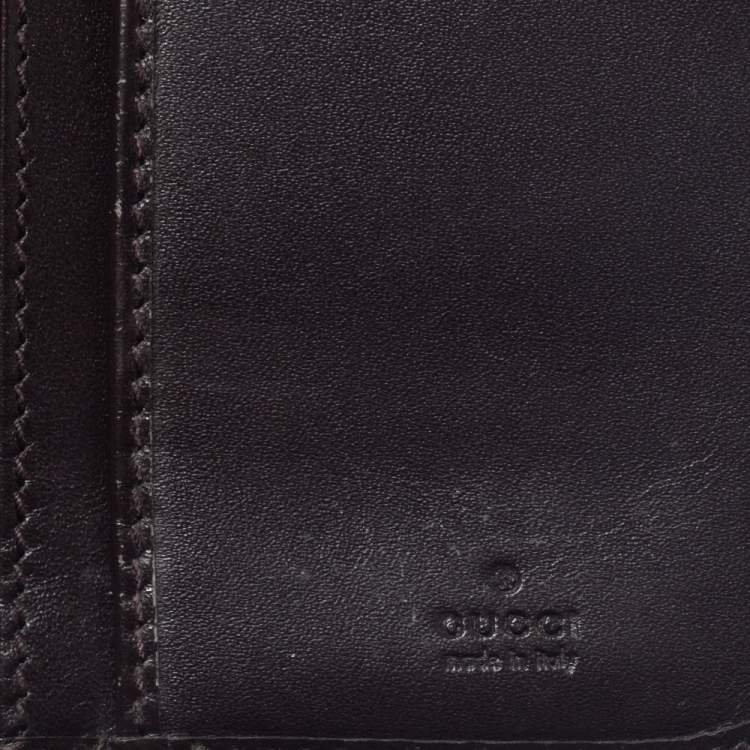 Pre Owned Gucci Brown Guccissima Leather Continental Wallet