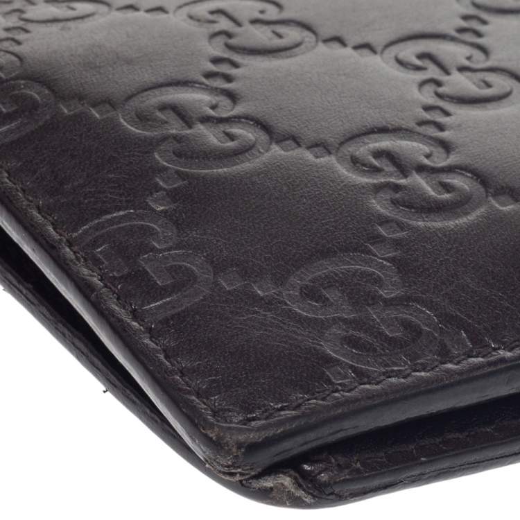 Pre Owned Gucci Brown Guccissima Leather Continental Wallet