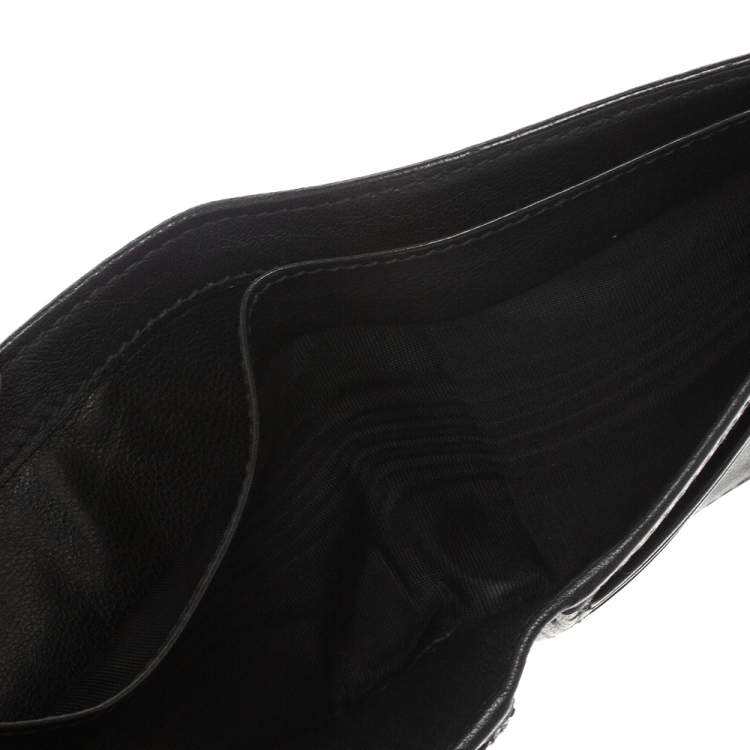 Pre Owned Gucci Black Guccissima Leather Bifold Wallet