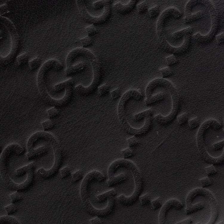 Pre Owned Gucci Black Guccissima Leather Bifold Wallet
