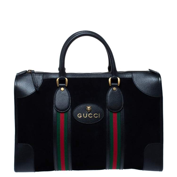 Gucci Black Suede and Leather Neo Vintage Web Duffle Bag Gucci | The Luxury  Closet