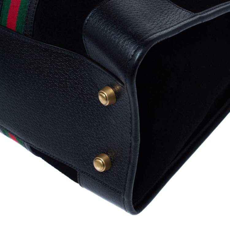مملوكة �مسبقًا Gucci Black Suede and Leather Neo Vintage Web Duffle Bag