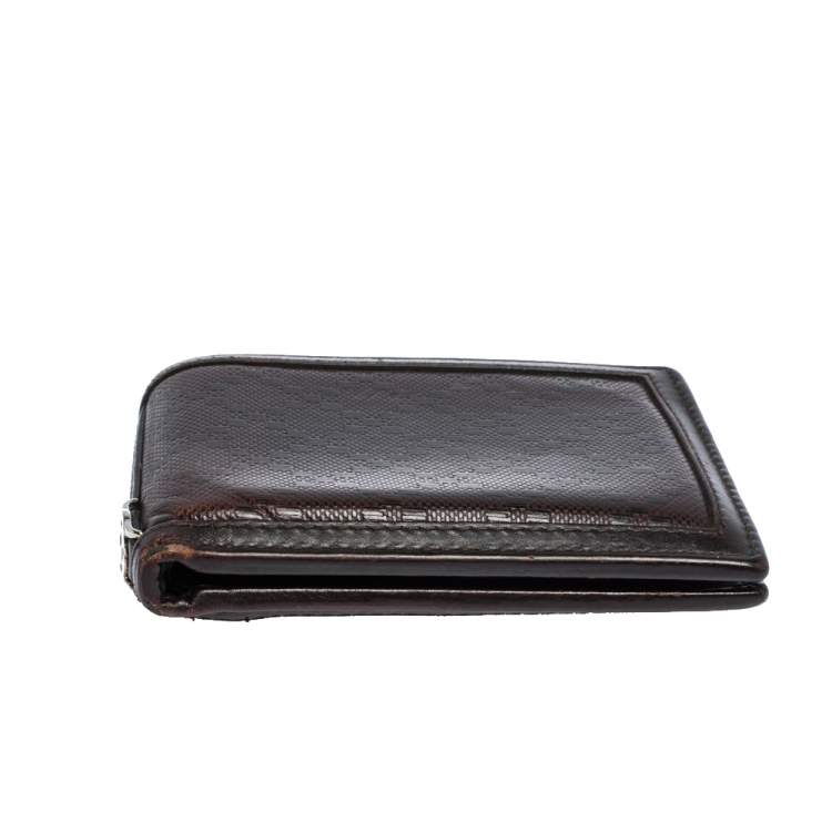 Pre Owned Gucci Dark Brown Diamante Leather Bifold Wallet
