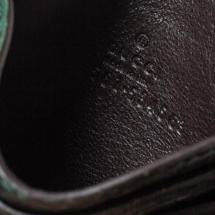 Pre Owned Gucci Dark Green Alligator Card Holder