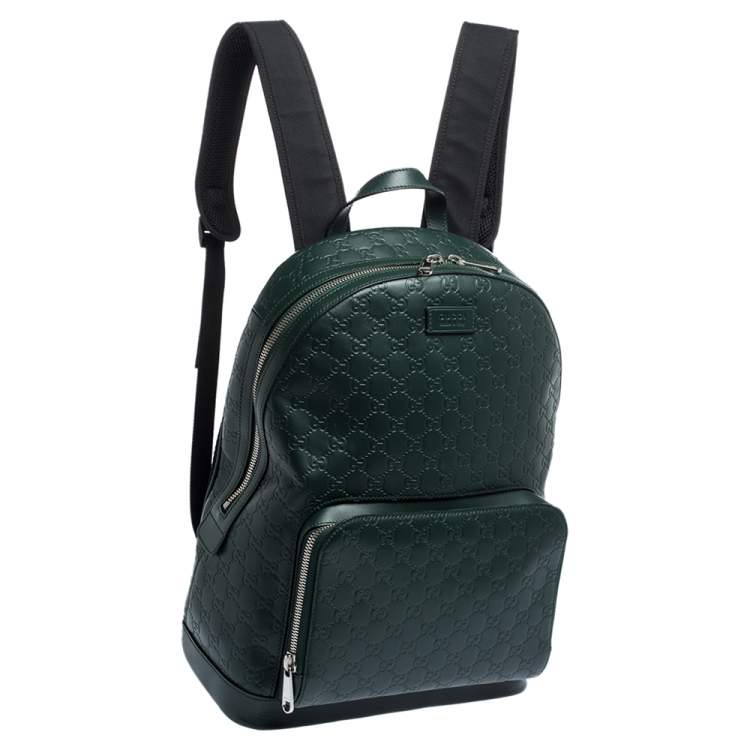 مملوكة مسبقًا Gucci Green Guccissima Leather Backpack
