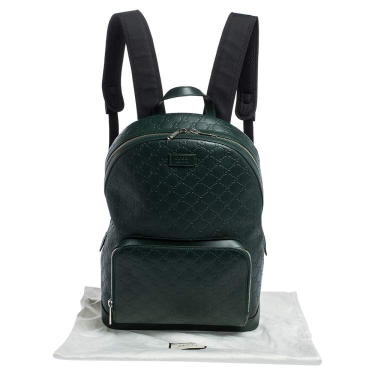 مملوكة مسبقًا Gucci Green Guccissima Leather Backpack