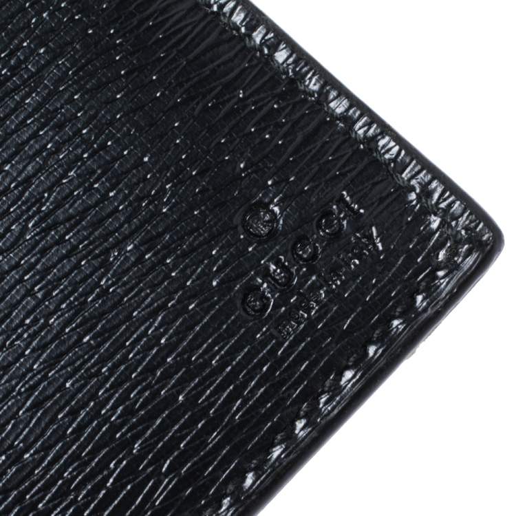 Pre Owned Gucci Black Leather Kingsnake Bifold Wallet