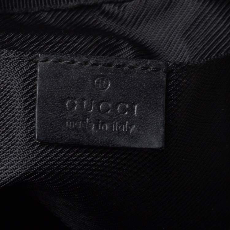 Pre Owned Gucci Black GG Canvas and Leather Messenger Bag