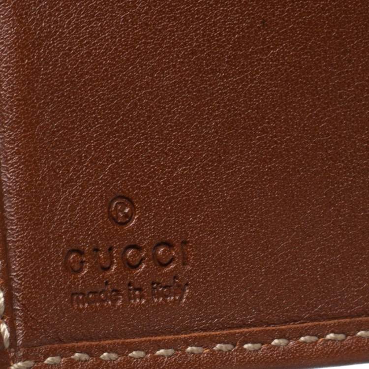 Pre Owned Gucci Brown Guccissima Leather Web Bifold Wallet