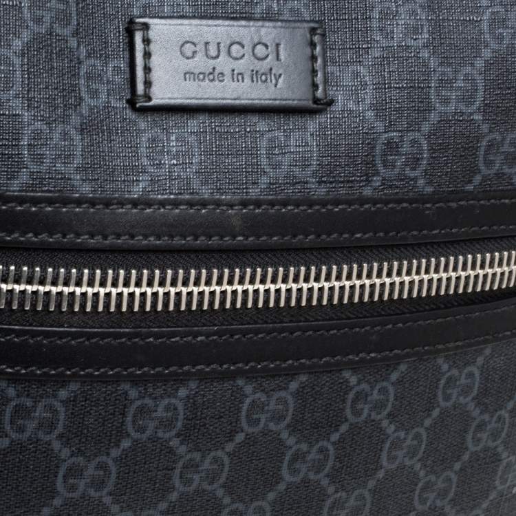Pre Owned Gucci Black GG Supreme Canvas and Leather Messenger Bag