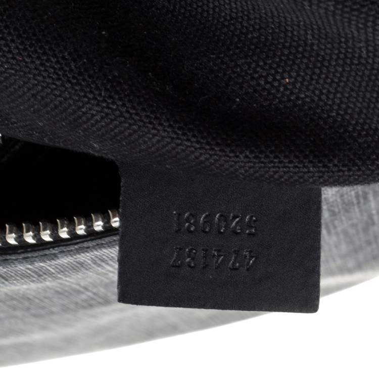 Pre Owned Gucci Black GG Supreme Canvas and Leather Messenger Bag