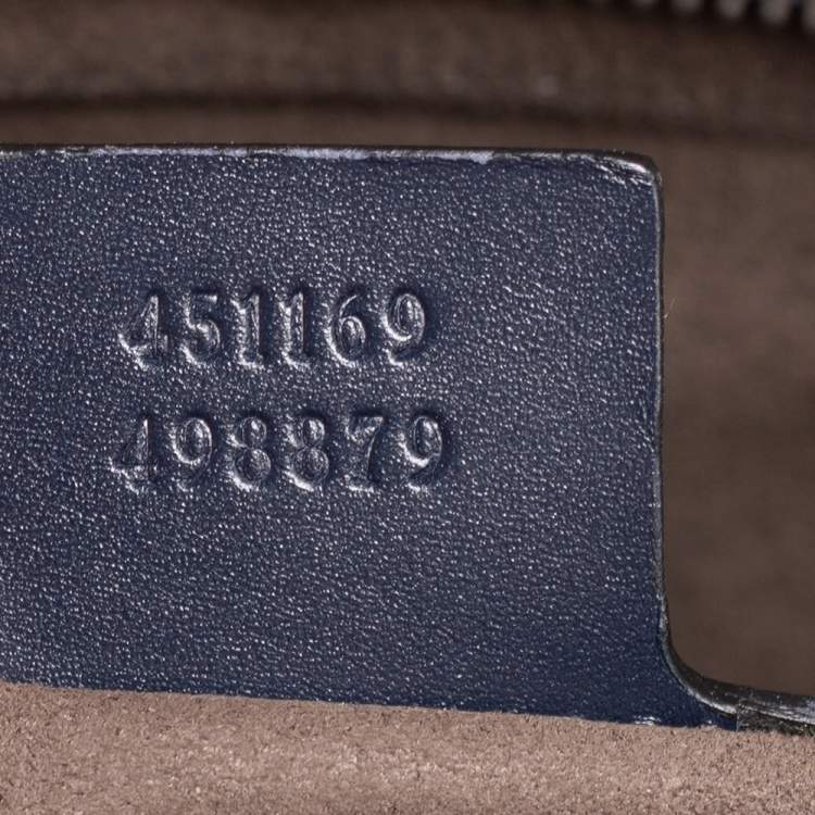 Pre Owned Gucci Navy Blue Guccissima Leather Briefcase