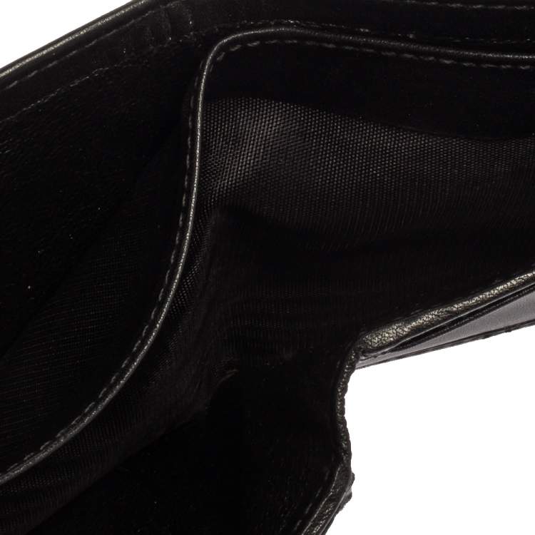 Pre Owned Gucci Black/Brown GG Canvas Bi-Fold Wallet