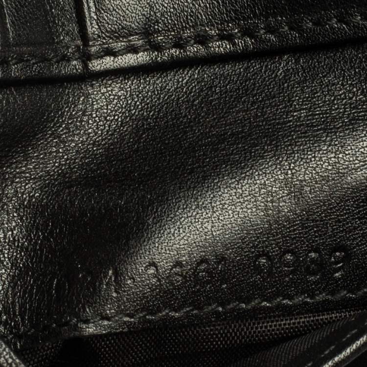 Pre Owned Gucci Black/Brown GG Canvas Bi-Fold Wallet