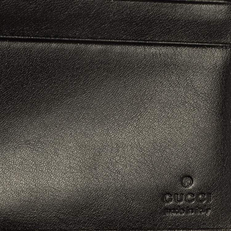Pre Owned Gucci Black/Brown GG Canvas Bi-Fold Wallet