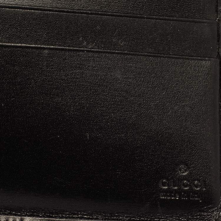 Pre Owned Gucci Black GG Canvas Web Bi-Fold Wallet