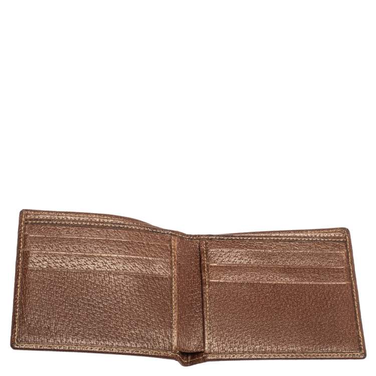 مملوكة مسبقًا Gucci Beige/Brown GG Canvas and Leather Bi-fold Wallet