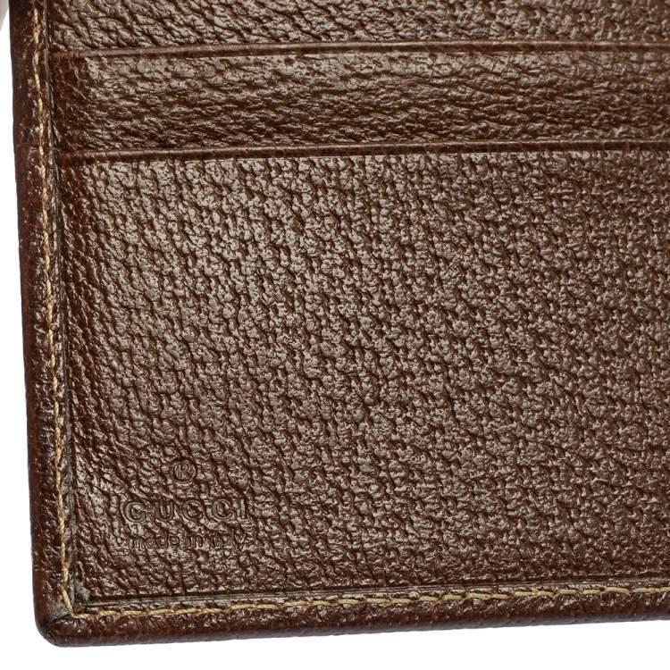مملوكة مسبقًا Gucci Beige/Brown GG Canvas and Leather Bi-fold Wallet