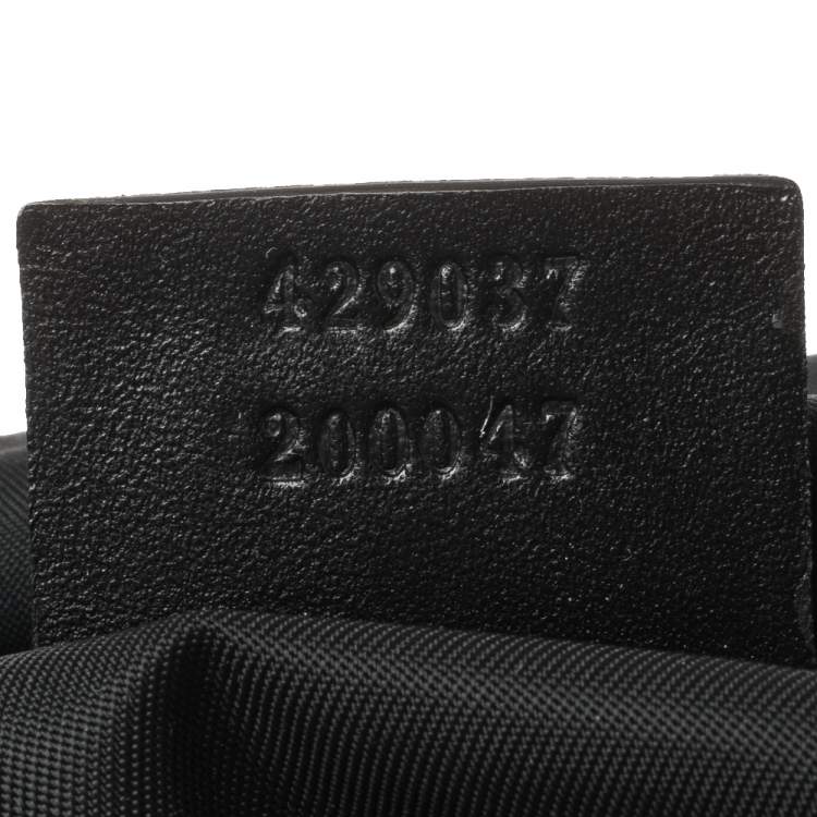 Pre Owned Gucci Black Mesh Fabric Hollywood Embroidered Backpack