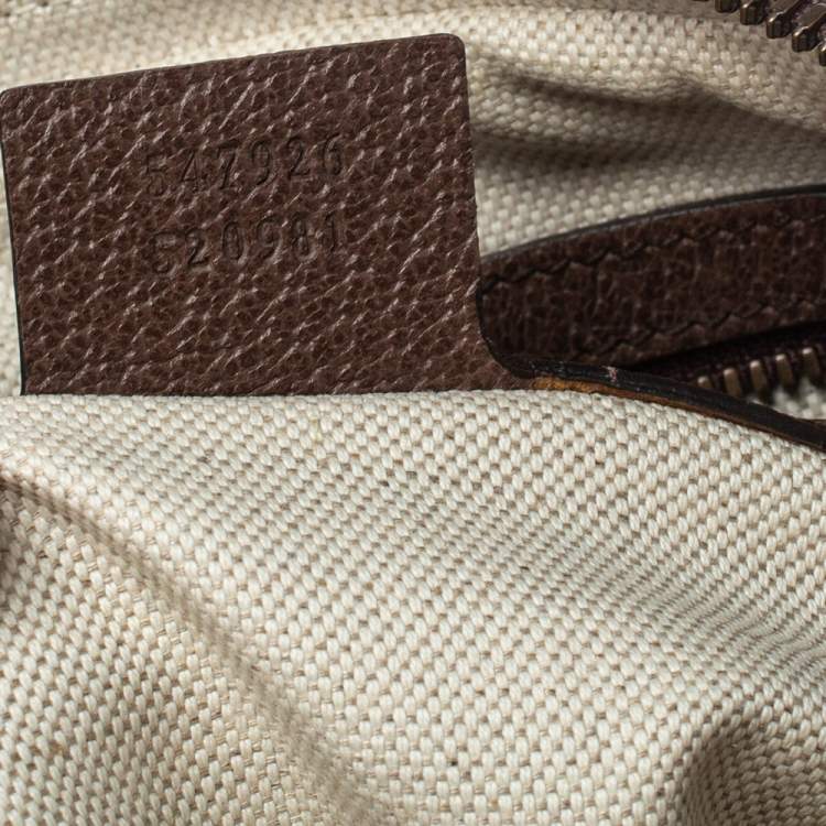 Pre Owned Gucci Brown/Beige GG Supreme Canvas and Leather Small Ophidia Messenger Bag