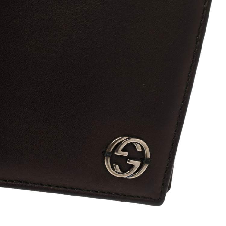 Pre Owned Gucci Black Leather GG Marmont Bifold Wallet