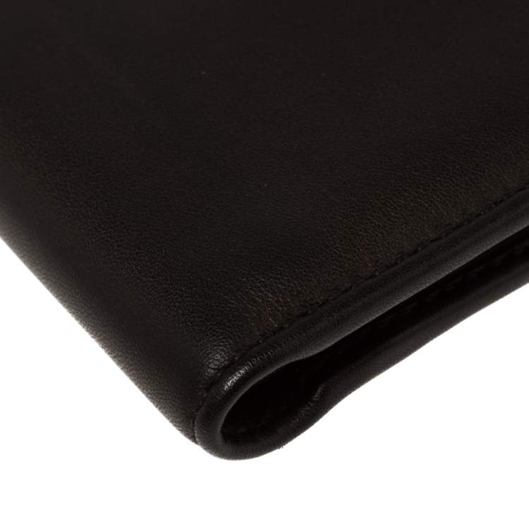 Pre Owned Gucci Black Leather GG Marmont Bifold Wallet