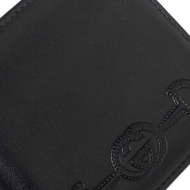 Pre Owned Gucci Black Leather Bifold Wallet