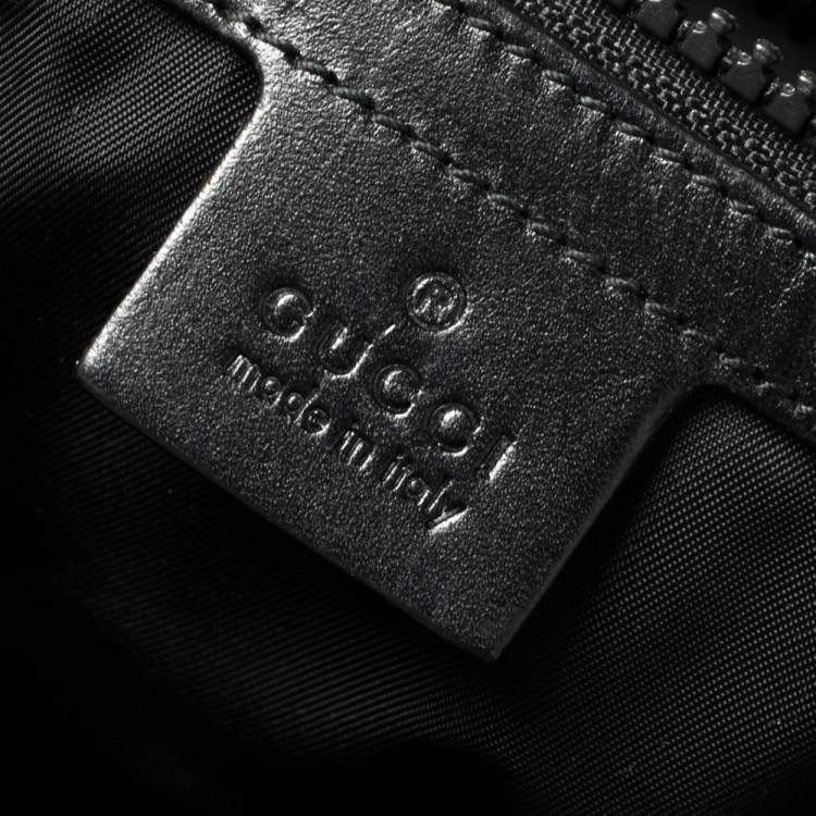 Pre Owned Gucci Black Mesh Fabric Hollywood Embroidered Backpack