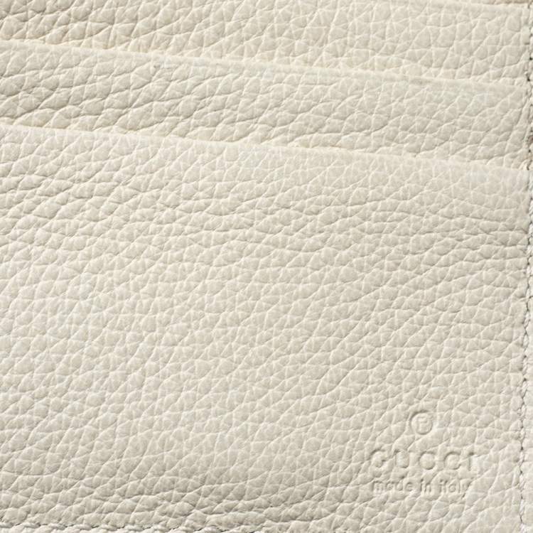 White Leather Logo Bifold Wallet Gucci, Off White Leather