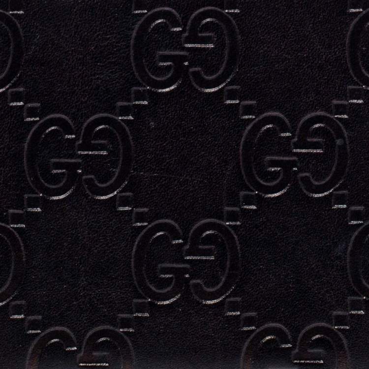 Pre Owned Gucci Black Guccissima Leather Coin Purse