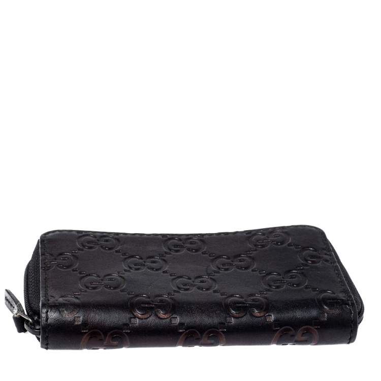Pre Owned Gucci Black Guccissima Leather Coin Purse