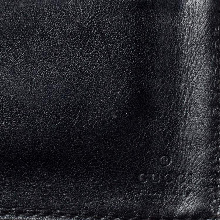 Pre Owned Gucci Black Guccissima Leather Bifold Wallet