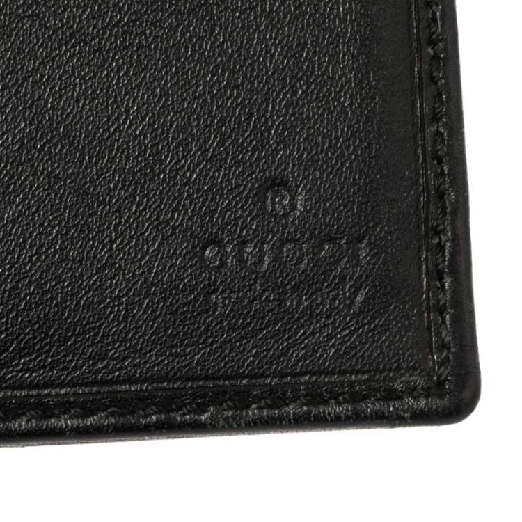 Pre Owned Gucci Black Guccissima Leather Web Bifold Wallet