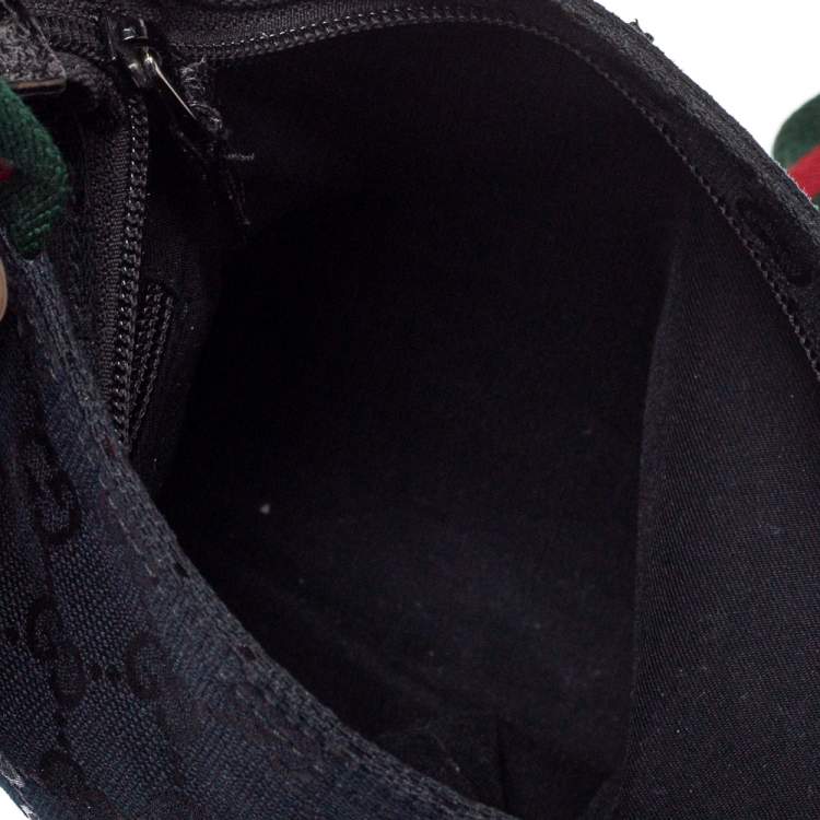 Pre Owned Gucci Navy Blue GG Canvas Small Vintage Web Messenger Bag