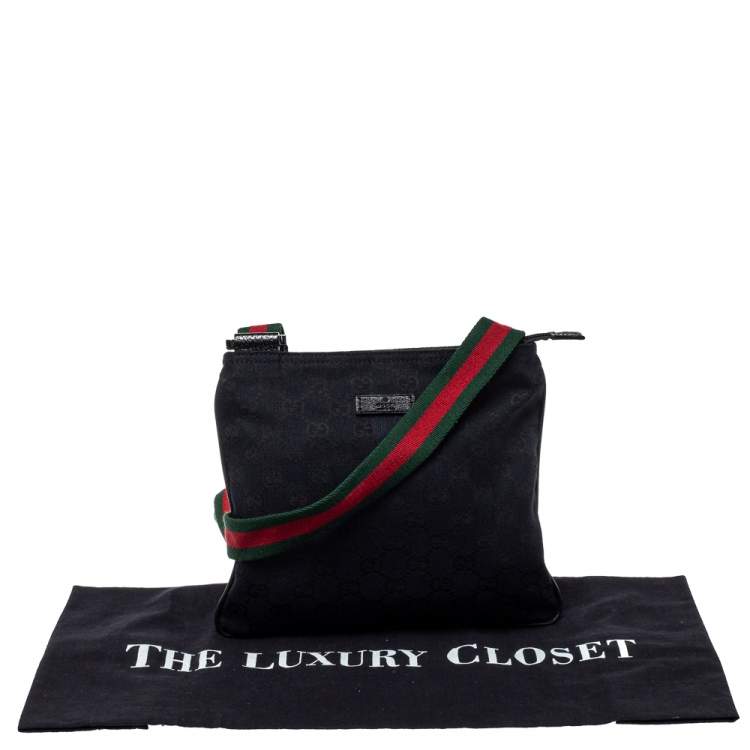 Pre Owned Gucci Navy Blue GG Canvas Small Vintage Web Messenger Bag