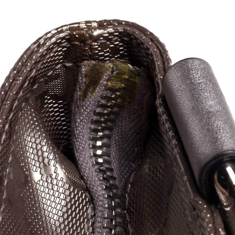 Pre Owned Gucci Metallic Purple GG Imprime Messenger 