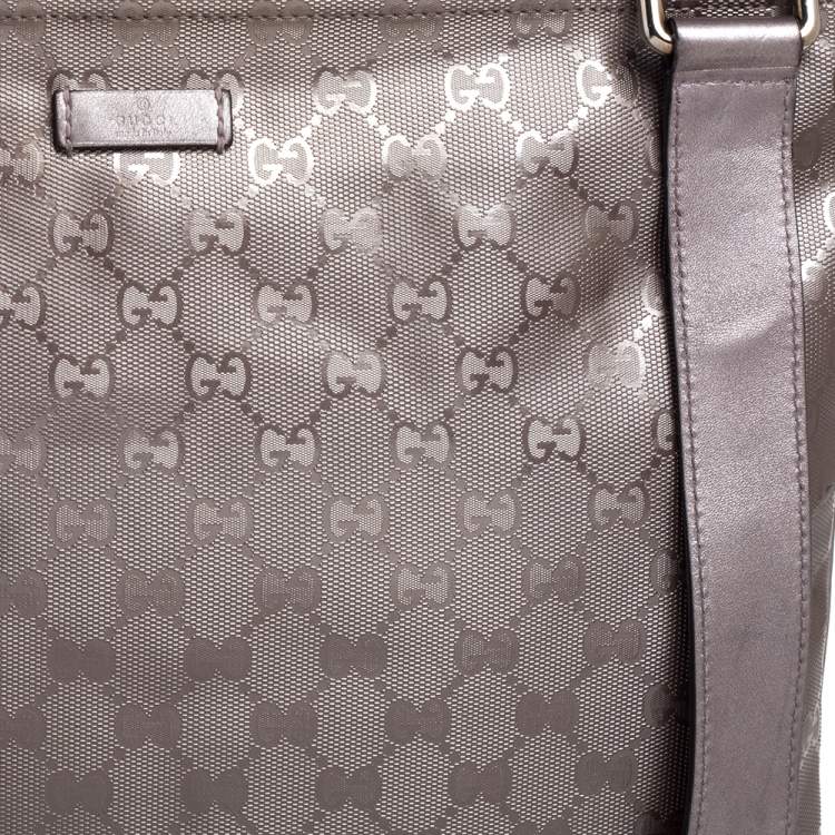 Pre Owned Gucci Metallic Purple GG Imprime Messenger 
