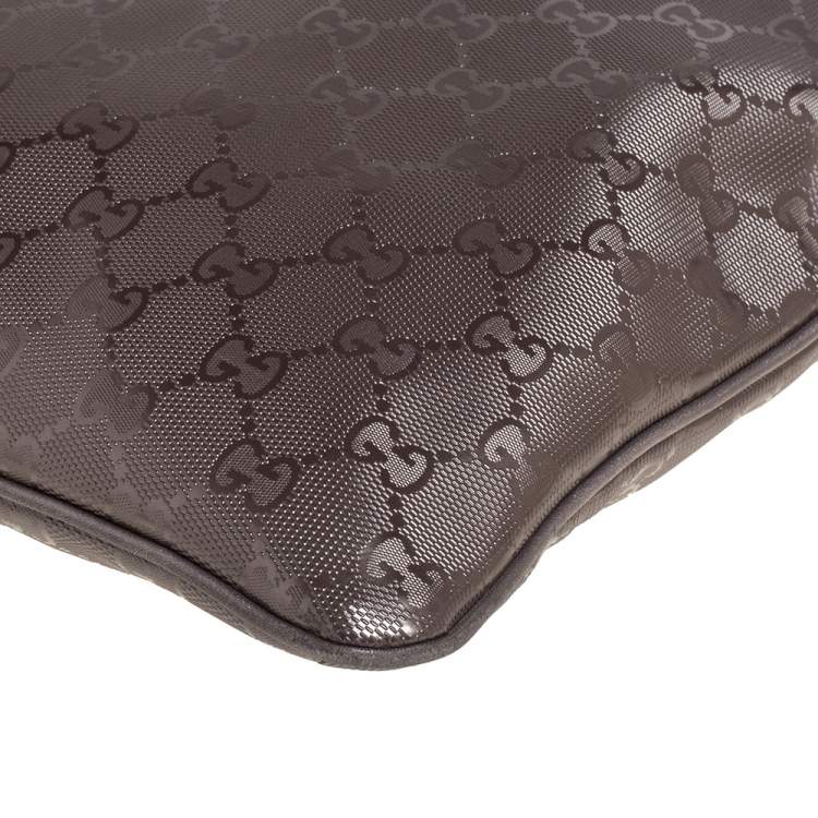Pre Owned Gucci Metallic Purple GG Imprime Messenger 