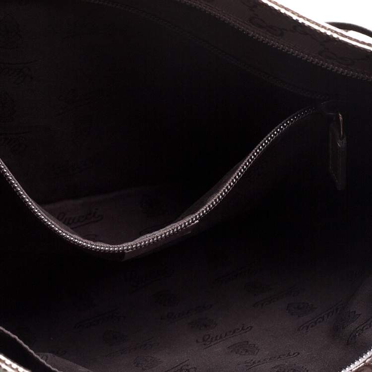 Pre Owned Gucci Metallic Purple GG Imprime Messenger 