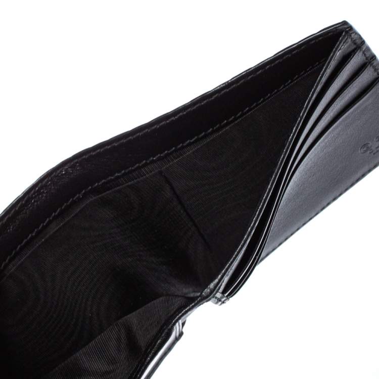 Pre Owned Gucci Black Microguccissima Leather Bifold Wallet