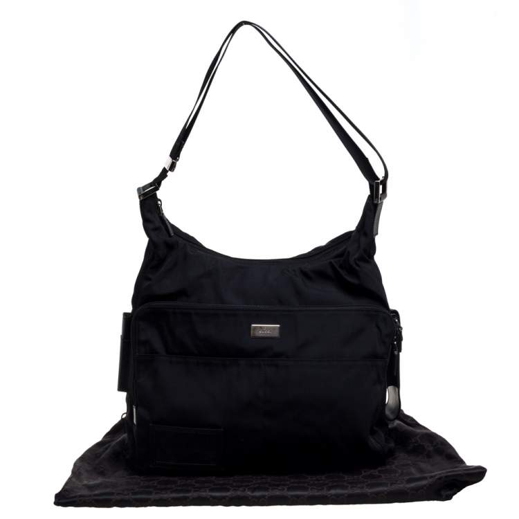 Pre Owned Gucci Black Nylon Messenger Bag