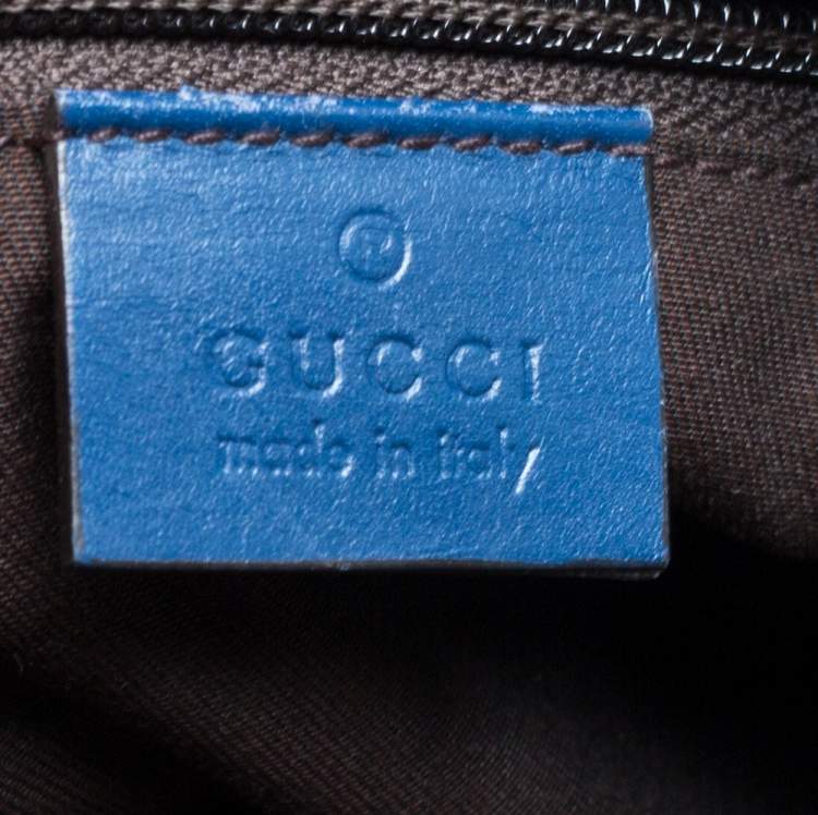 Pre Owned Gucci Blue Bright Diamante Leather Medium Briefcase 