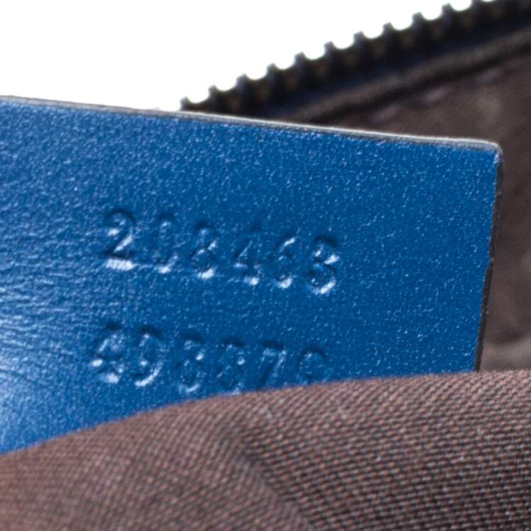 Pre Owned Gucci Blue Bright Diamante Leather Medium Briefcase 
