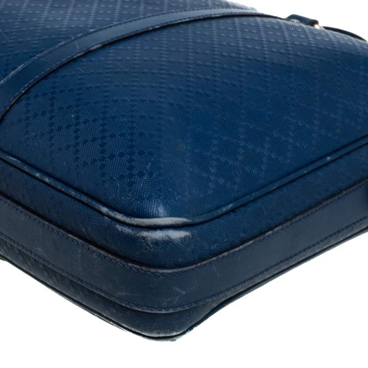 Pre Owned Gucci Blue Bright Diamante Leather Medium Briefcase 