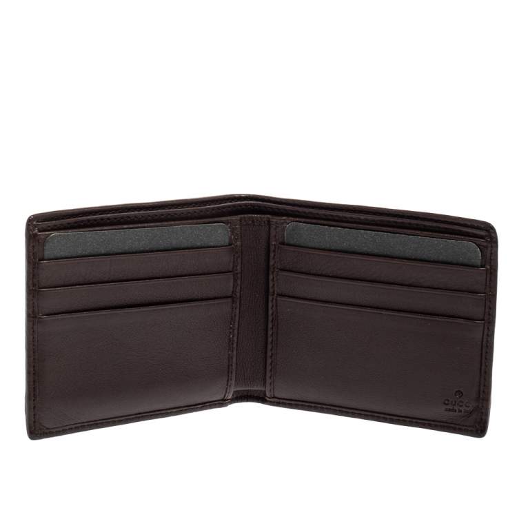 Pre Owned Gucci Beige/Ebony GG Canvas and Leather Horsebit Bifold Wallet