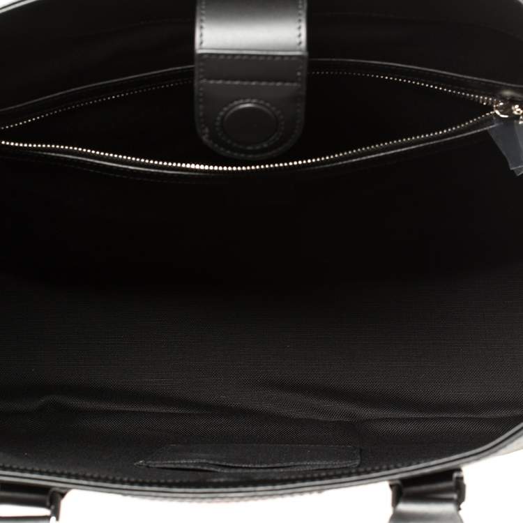 Pre Owned Gucci Black/Grey GG Supreme Canvas and Leather Web Tote 