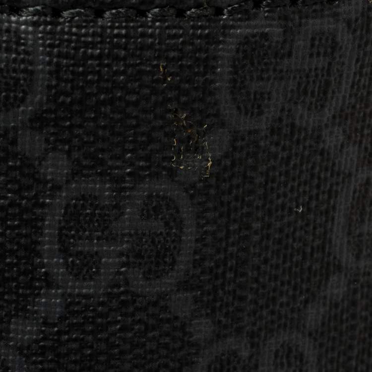 Pre Owned Gucci Black/Grey GG Supreme Canvas and Leather Web Tote 