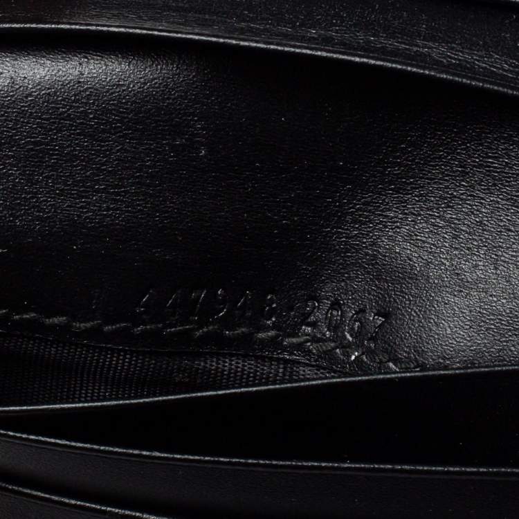 Pre Owned Gucci Black Guccissima Leather Bifold Card Holder